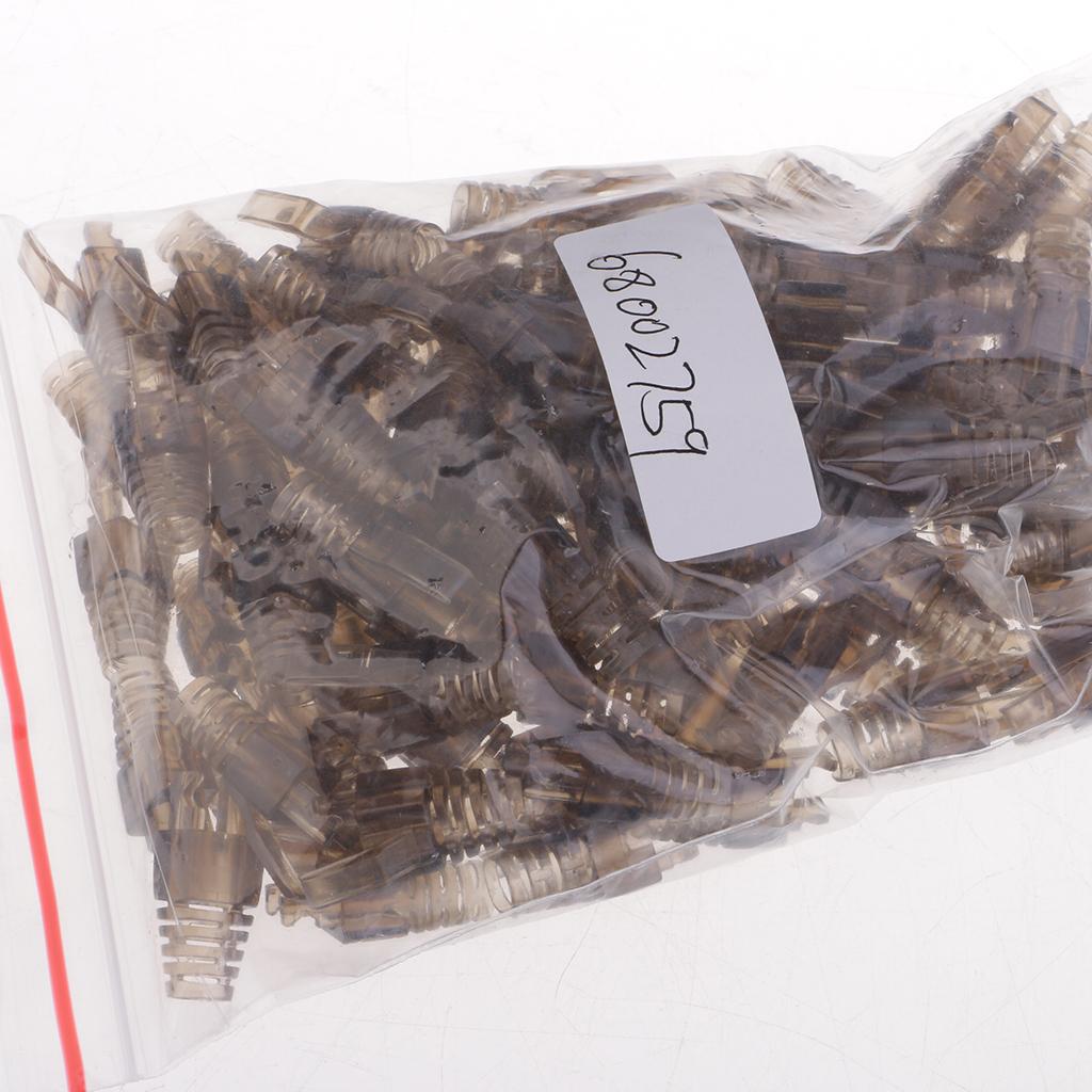 100-Pack CAT5E CAT6  Ethernet Network Cable Strain Relief Boots Brown