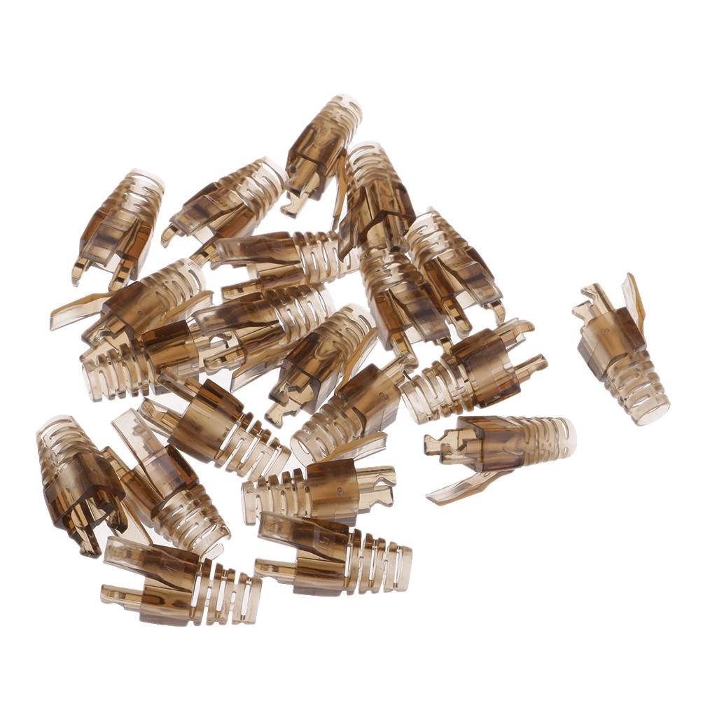 100-Pack CAT5E CAT6  Ethernet Network Cable Strain Relief Boots Brown