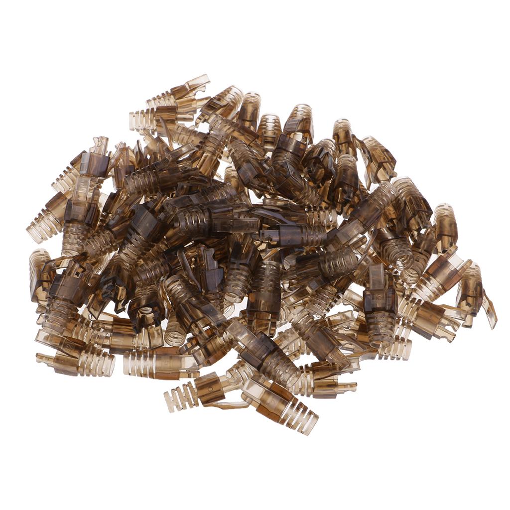100-Pack CAT5E CAT6  Ethernet Network Cable Strain Relief Boots Brown