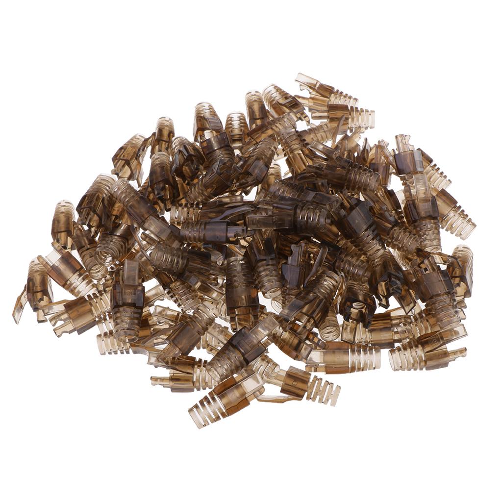 100-Pack CAT5E CAT6  Ethernet Network Cable Strain Relief Boots Brown