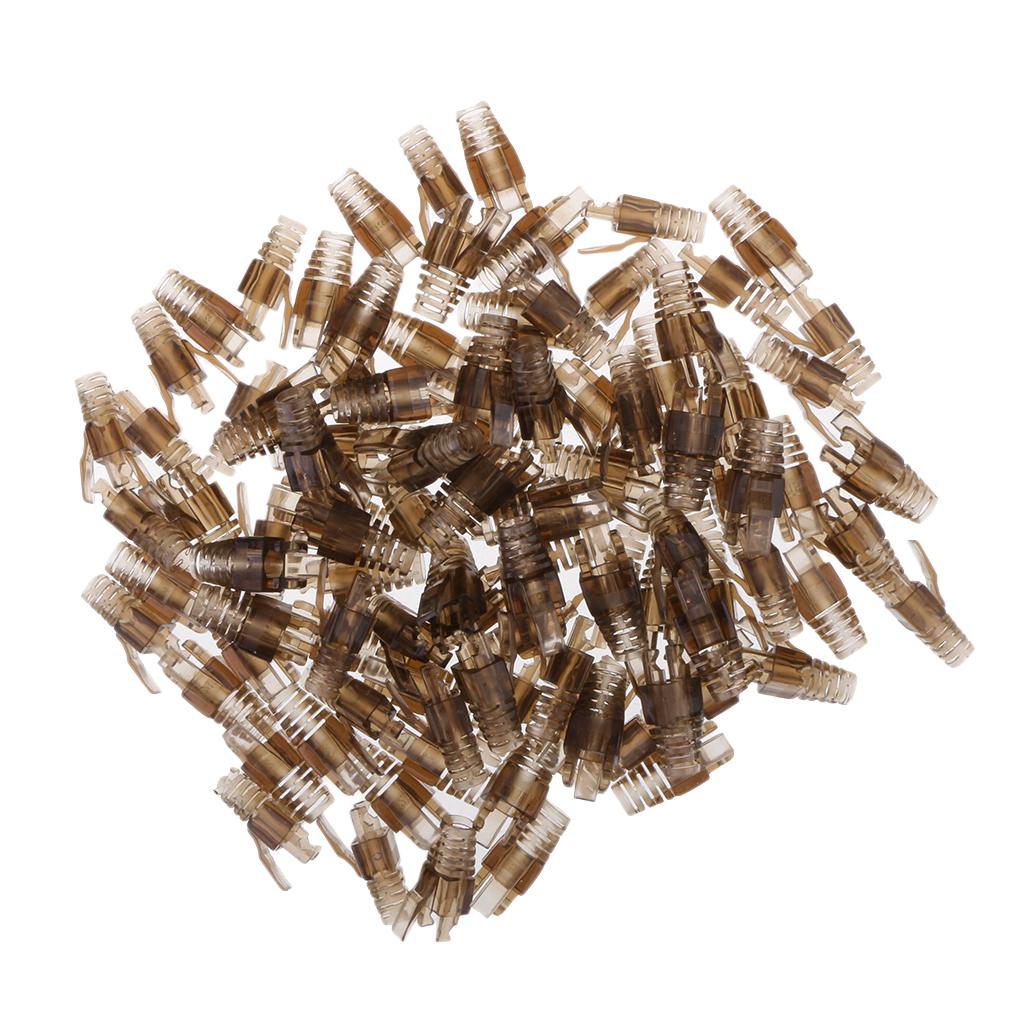 100-Pack CAT5E CAT6  Ethernet Network Cable Strain Relief Boots Brown