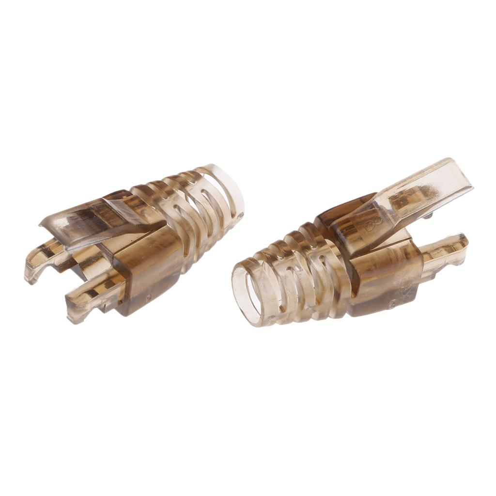 100-Pack CAT5E CAT6  Ethernet Network Cable Strain Relief Boots Brown