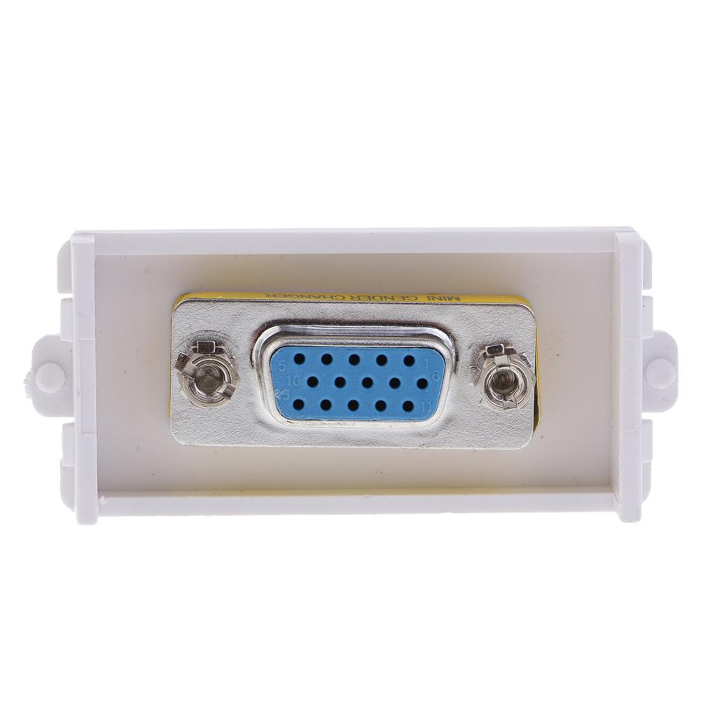 VGA Wall Socket Module Wallplate Modular Plug with Frame Directly Plug Type