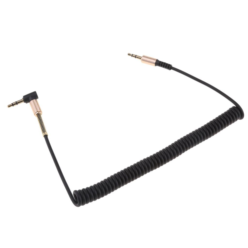 3.5mm M to M Aux Cable Cord L-Shaped Right Angle Audio Headphone Jack Black