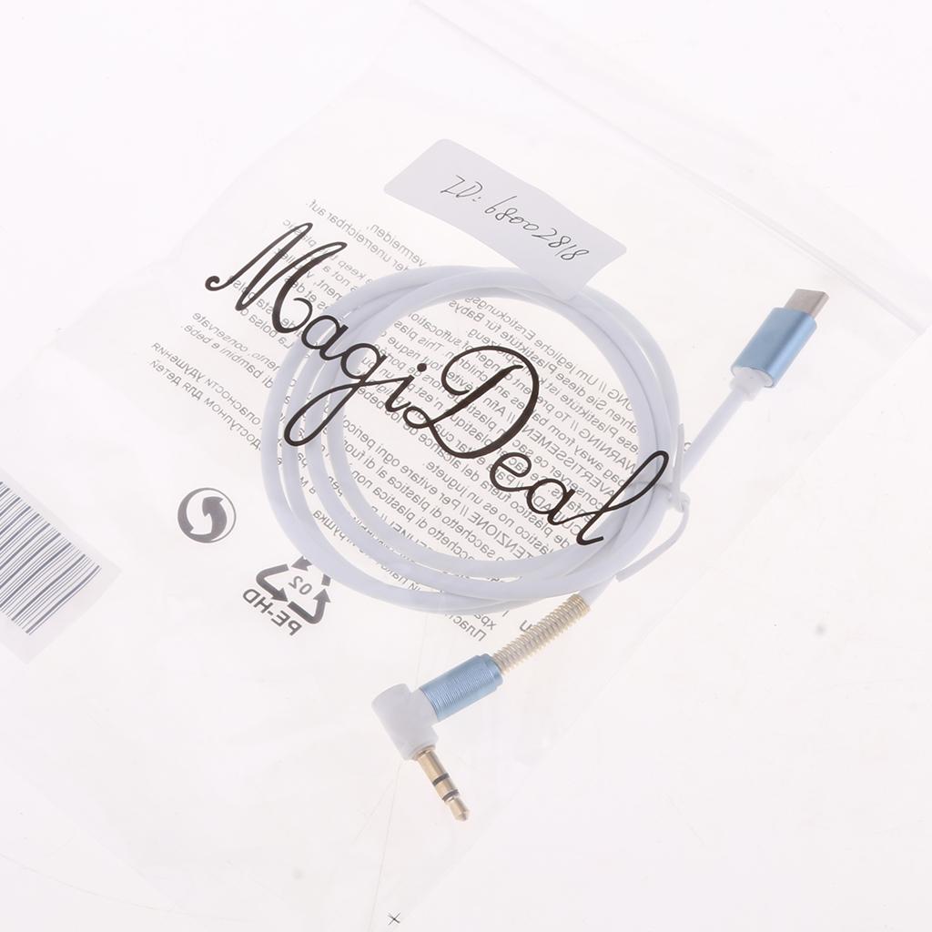 Type C to 3.5mm Male Stereo Converter Cable Audio Aux Adapter Cable White