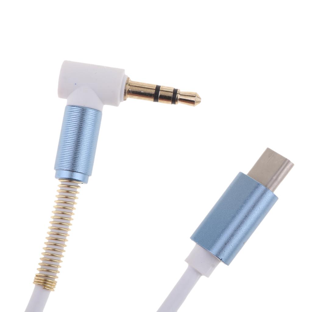 Type C to 3.5mm Male Stereo Converter Cable Audio Aux Adapter Cable White