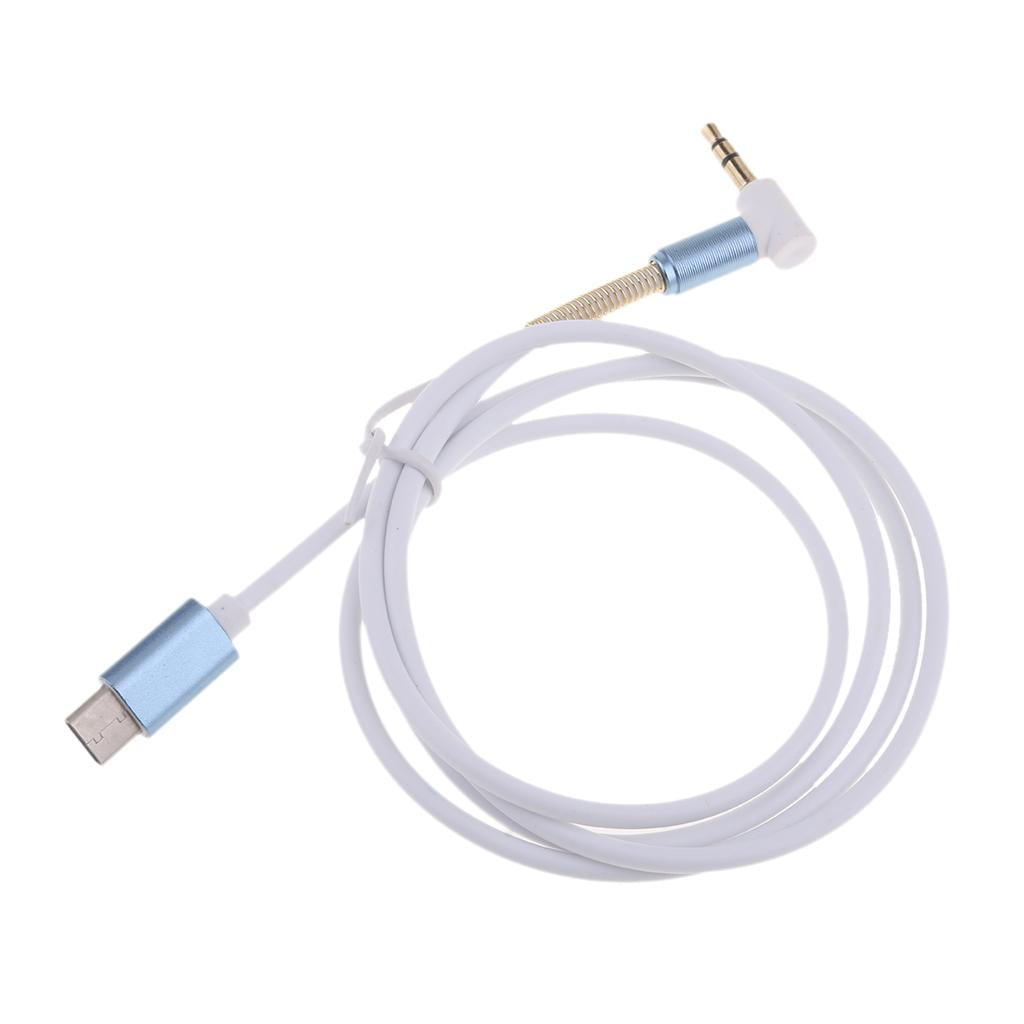Type C to 3.5mm Male Stereo Converter Cable Audio Aux Adapter Cable White