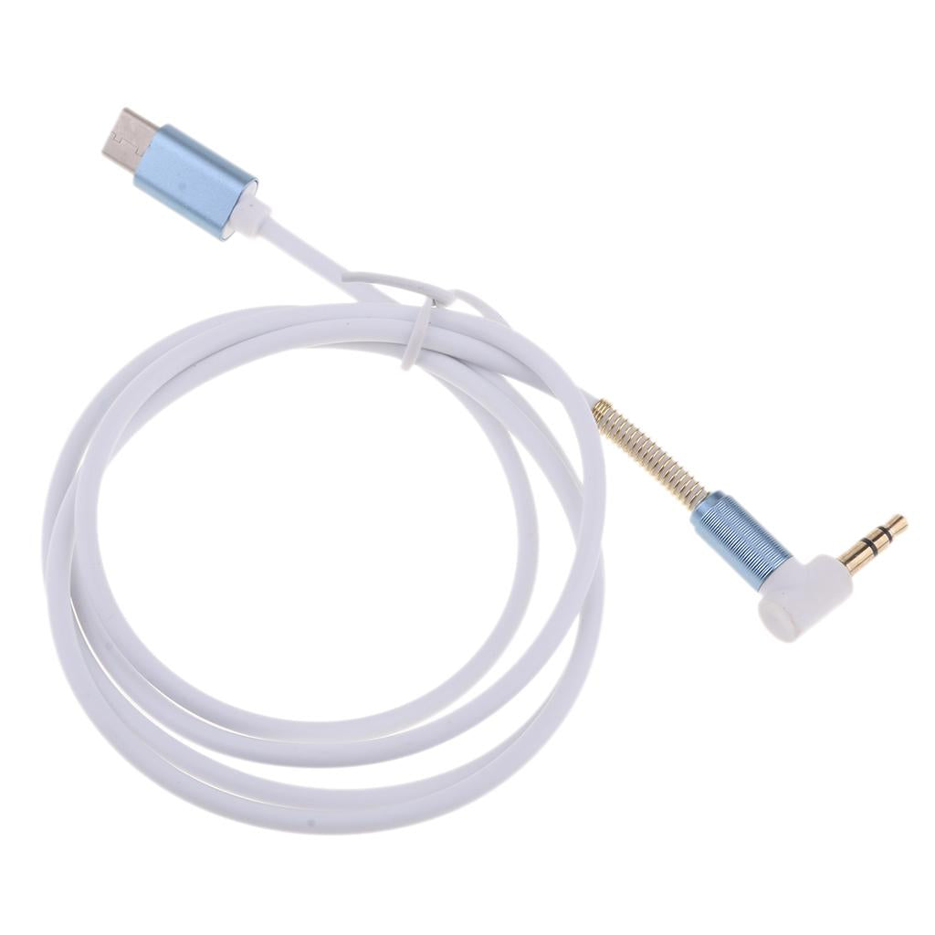 Type C to 3.5mm Male Stereo Converter Cable Audio Aux Adapter Cable White
