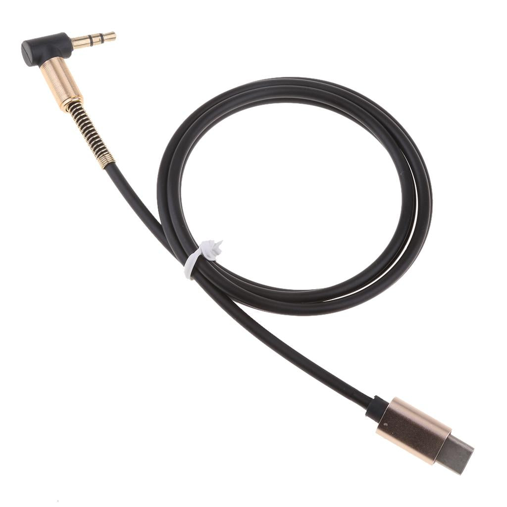 Type C to 3.5mm Male Stereo Converter Cable Audio Aux Adapter Cable Black