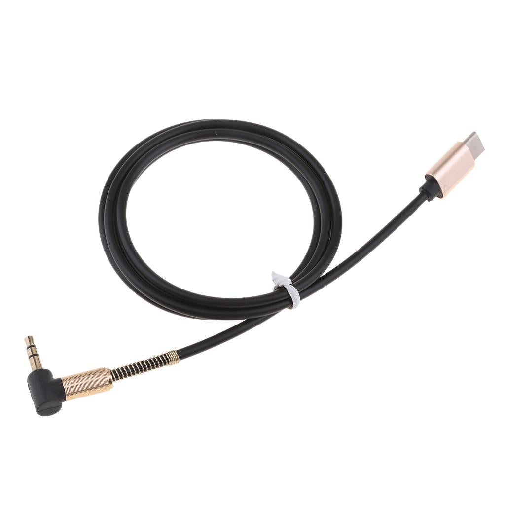 Type C to 3.5mm Male Stereo Converter Cable Audio Aux Adapter Cable Black