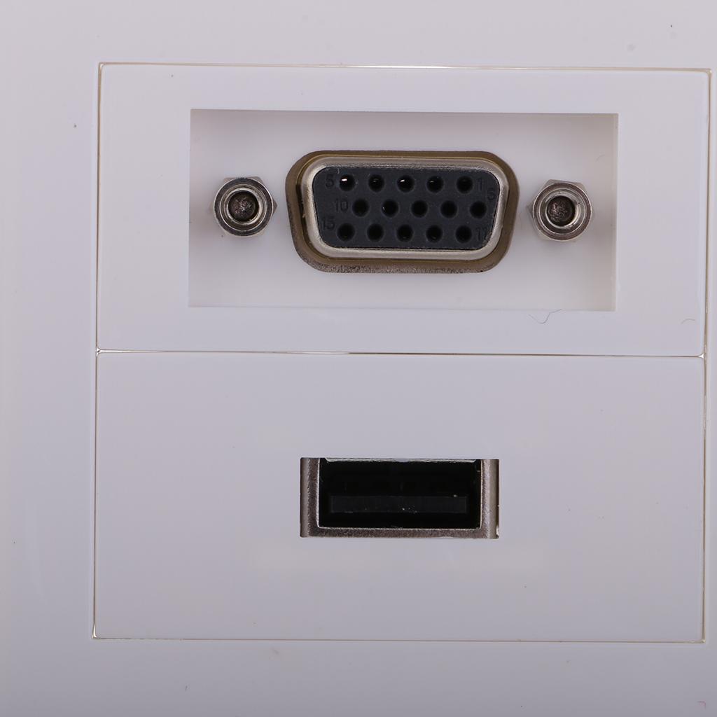 USB 3.0 VGA Component Composite Wall Face Plate Panel