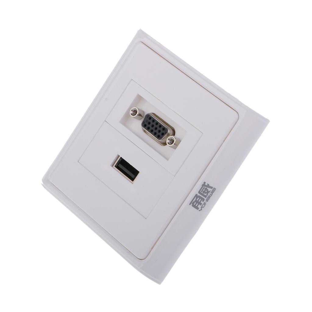 USB 3.0 VGA Component Composite Wall Face Plate Panel