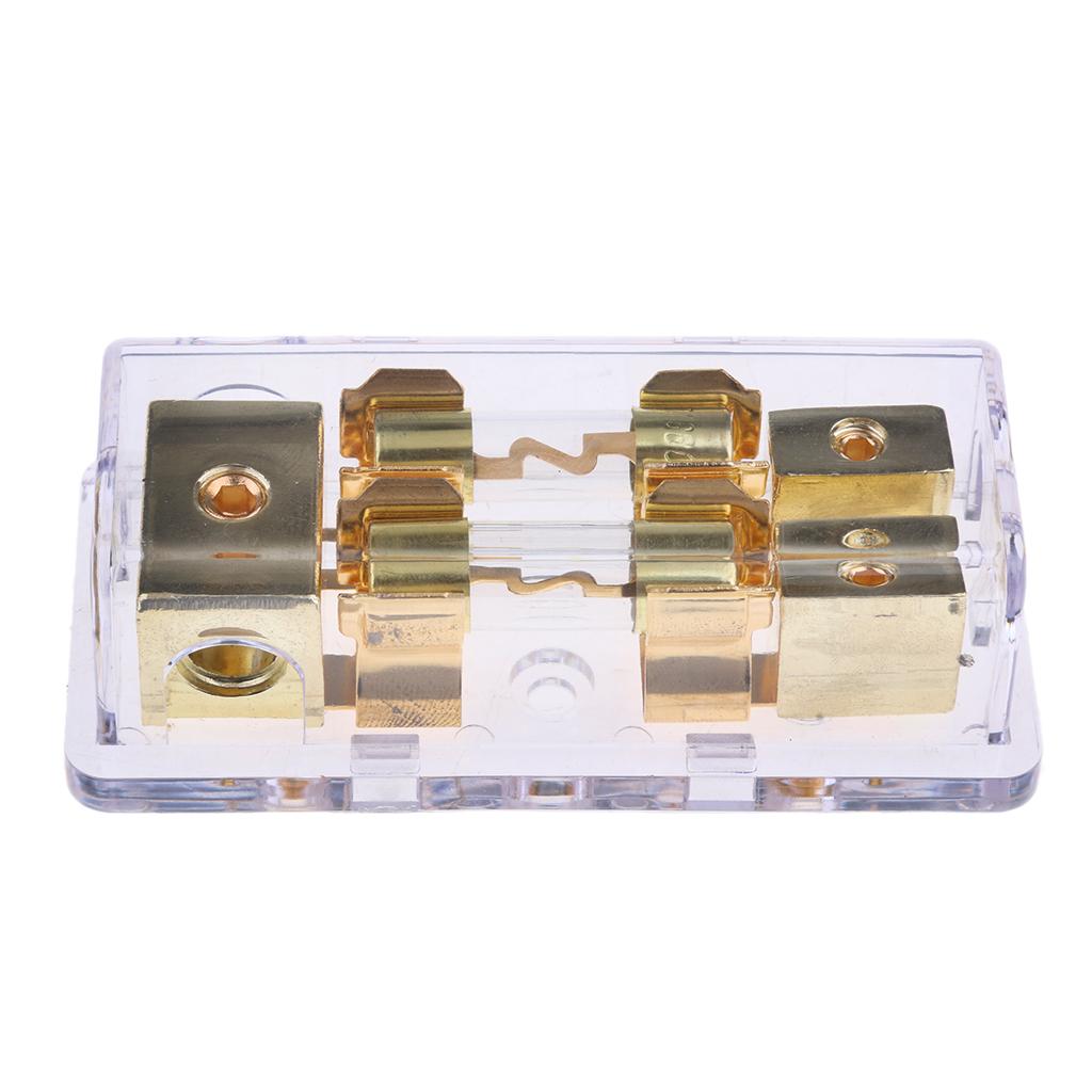  Universal Car Speaker Fuse 2 Way 60A Distribution Holder Gold Plate FH-004