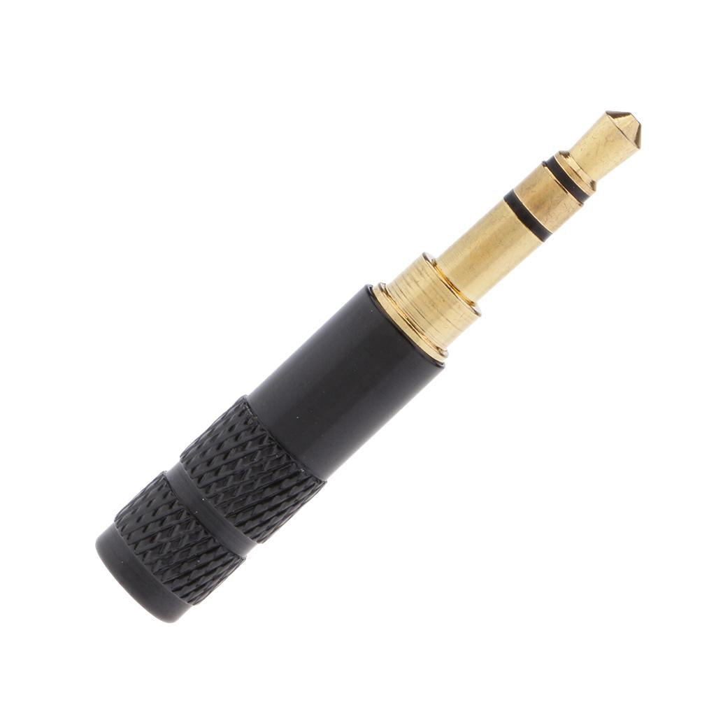 3.5mm 1/8 TRRS 3 Pole Male Plug A/V Solder Connector black"