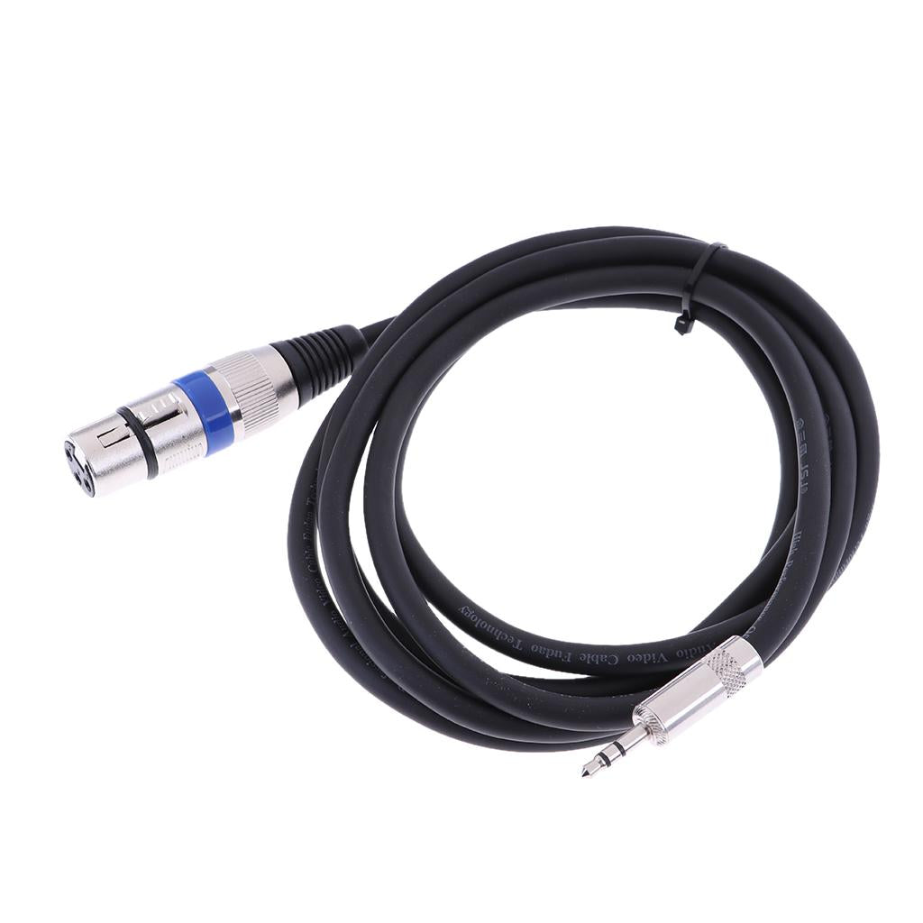 Unbalanced XLR Female to 3.5mm Microphone Cable AUX Cord Audio Cable 200cm
