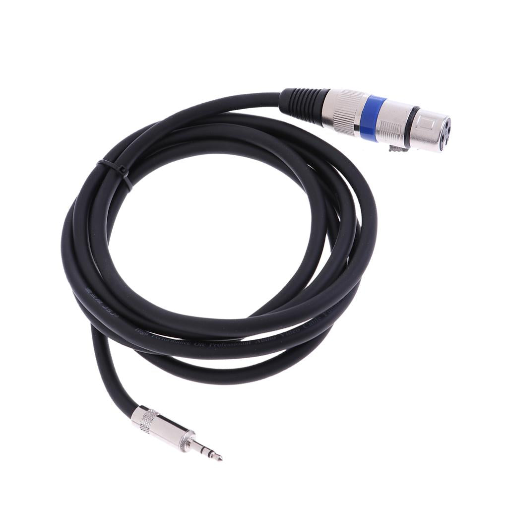 Unbalanced XLR Female to 3.5mm Microphone Cable AUX Cord Audio Cable 200cm