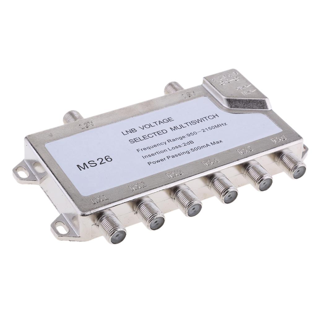 Satellite Switch Max 6 Output Multi Video Path Multi Switch JS-MS26 Silver