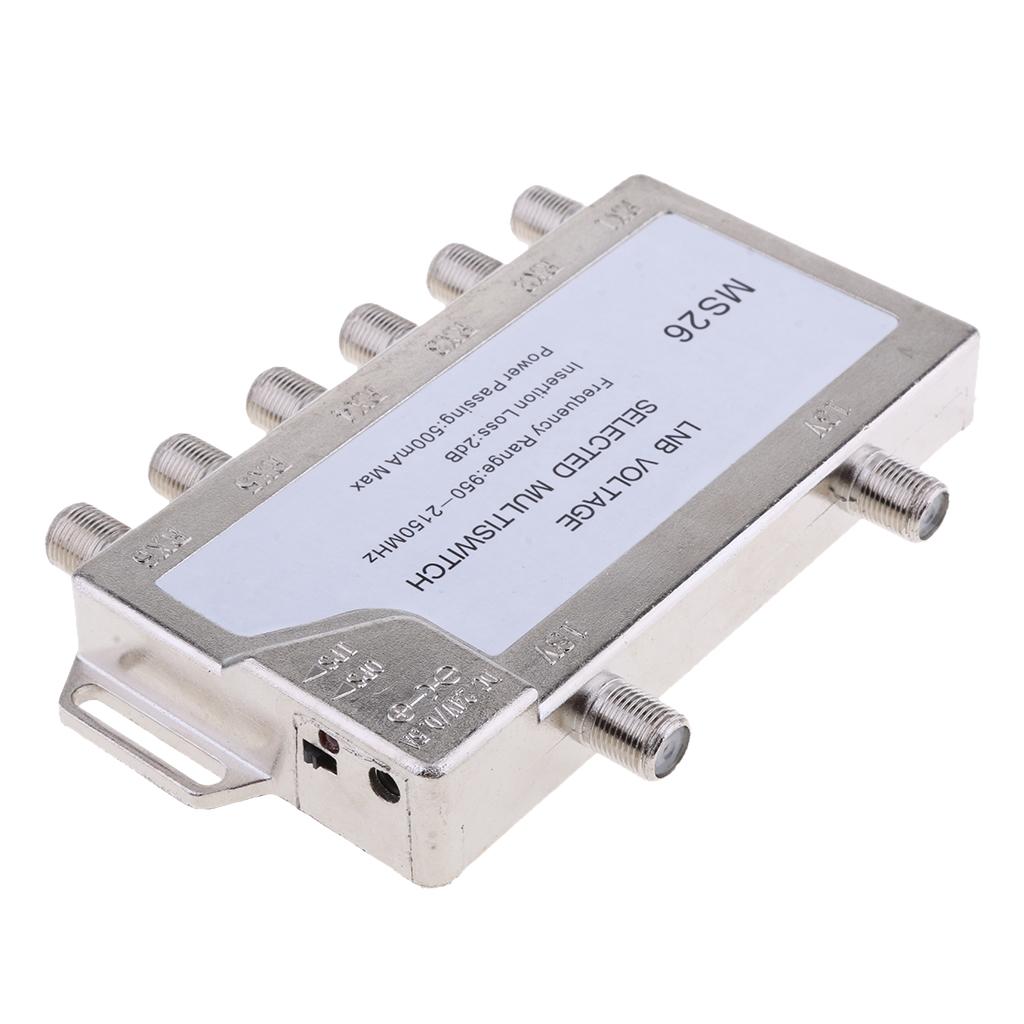 Satellite Switch Max 6 Output Multi Video Path Multi Switch JS-MS26 Silver