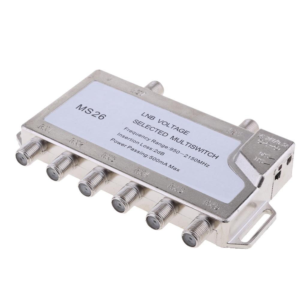 Satellite Switch Max 6 Output Multi Video Path Multi Switch JS-MS26 Silver