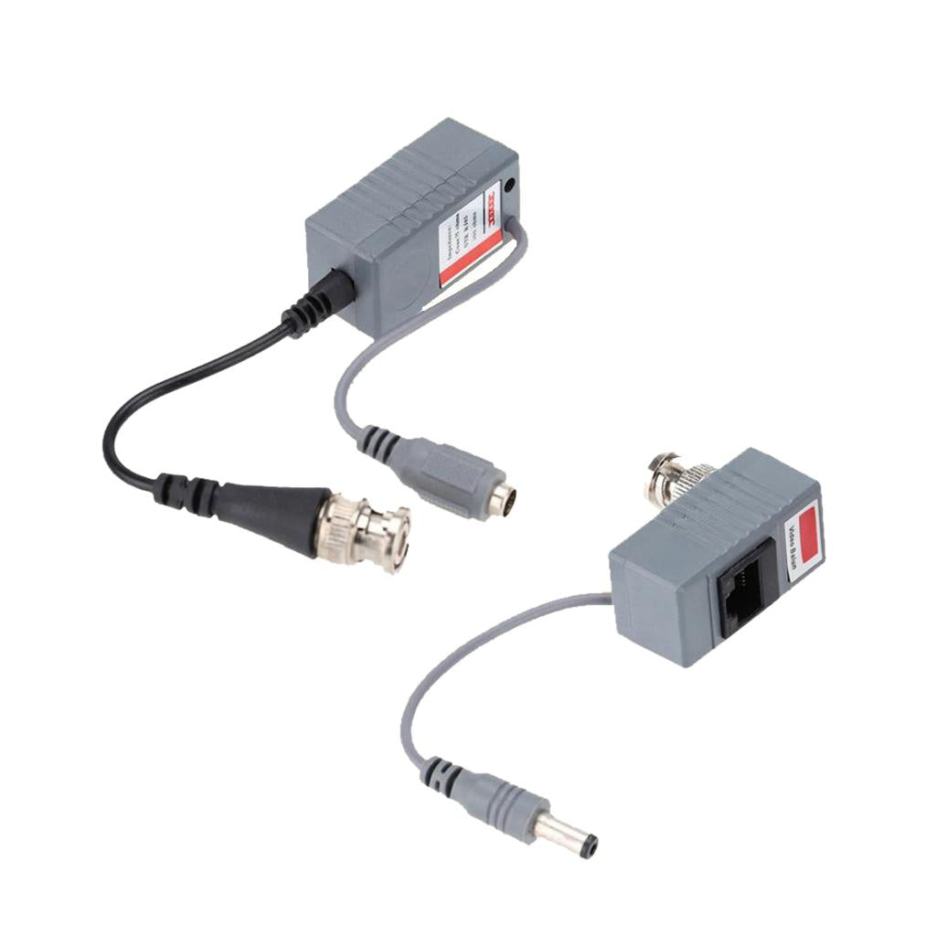 2pcs 1 Pair Coax BNC Video DC Power RCA Audio Balun Transceiver to CAT5e 6