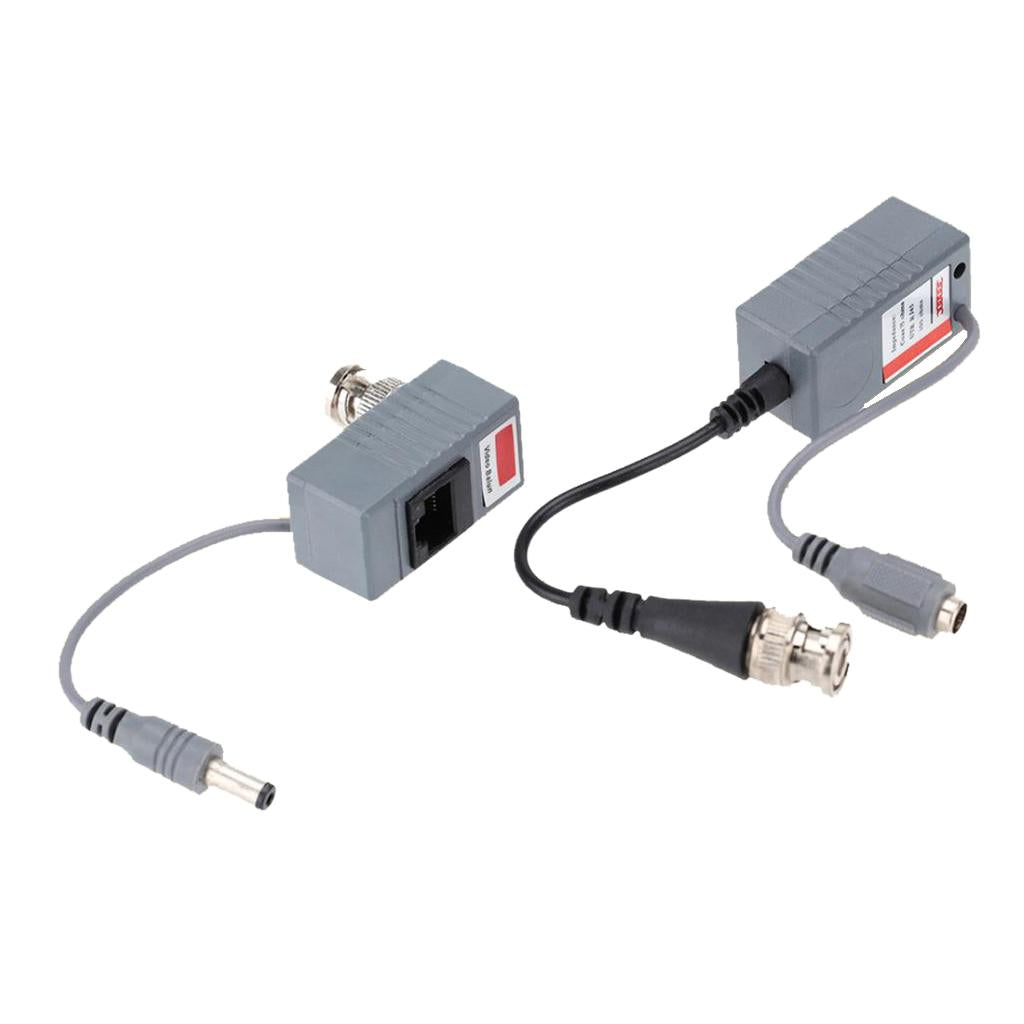 2pcs 1 Pair Coax BNC Video DC Power RCA Audio Balun Transceiver to CAT5e 6