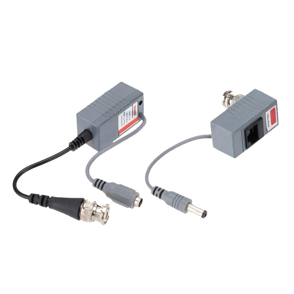 2pcs 1 Pair Coax BNC Video DC Power RCA Audio Balun Transceiver to CAT5e 6