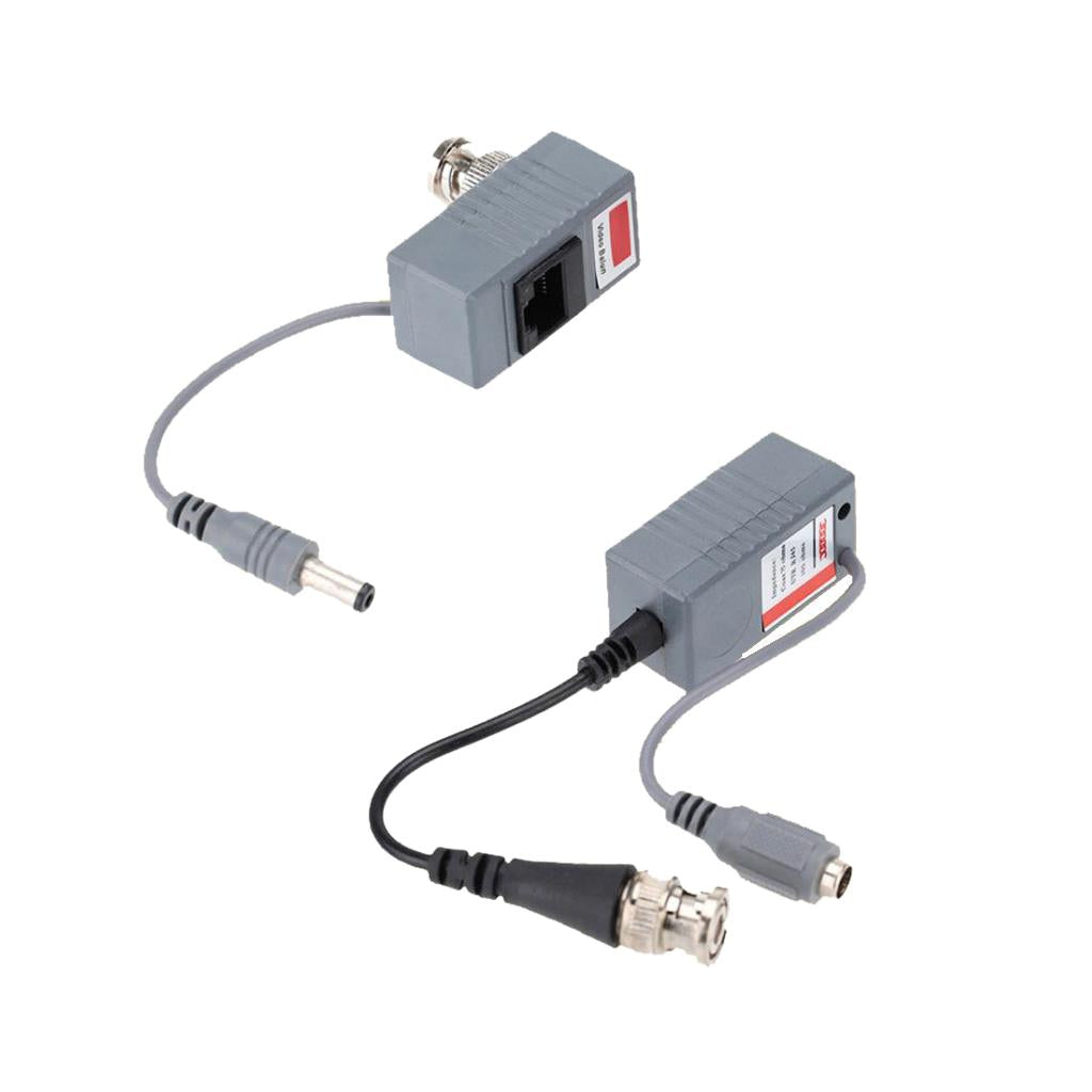 2pcs 1 Pair Coax BNC Video DC Power RCA Audio Balun Transceiver to CAT5e 6