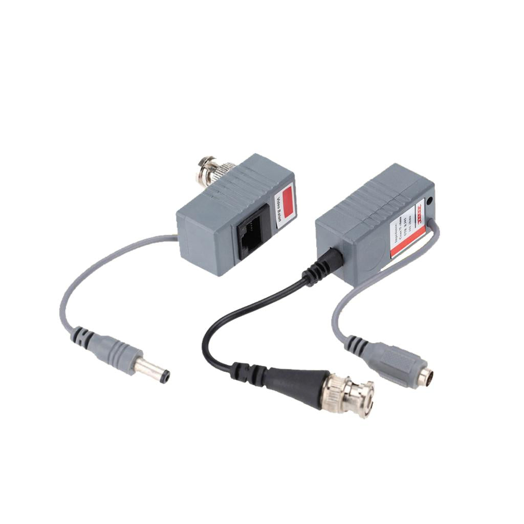 2pcs 1 Pair Coax BNC Video DC Power RCA Audio Balun Transceiver to CAT5e 6