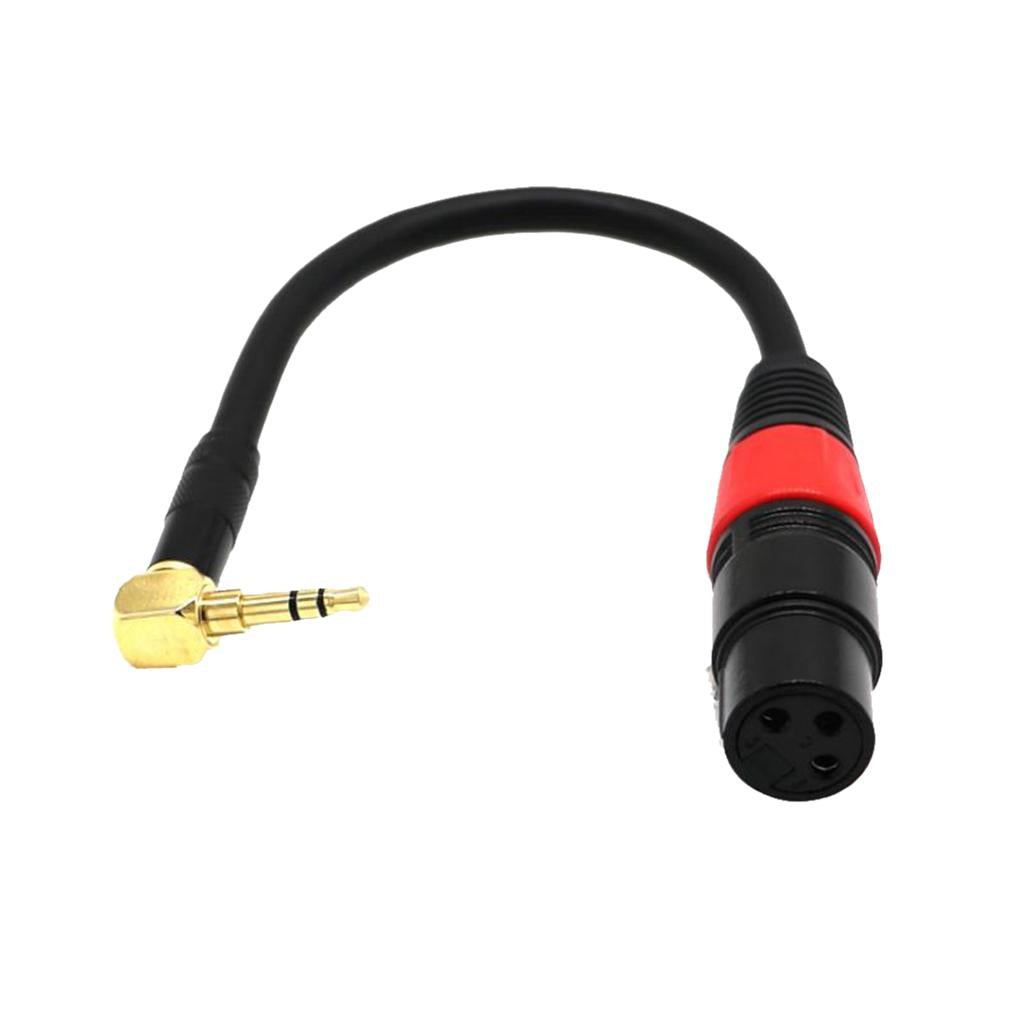 3 Pin XLR Female to Right Angle 3.5mm Stereo Jack Mic Audio Cord Cable