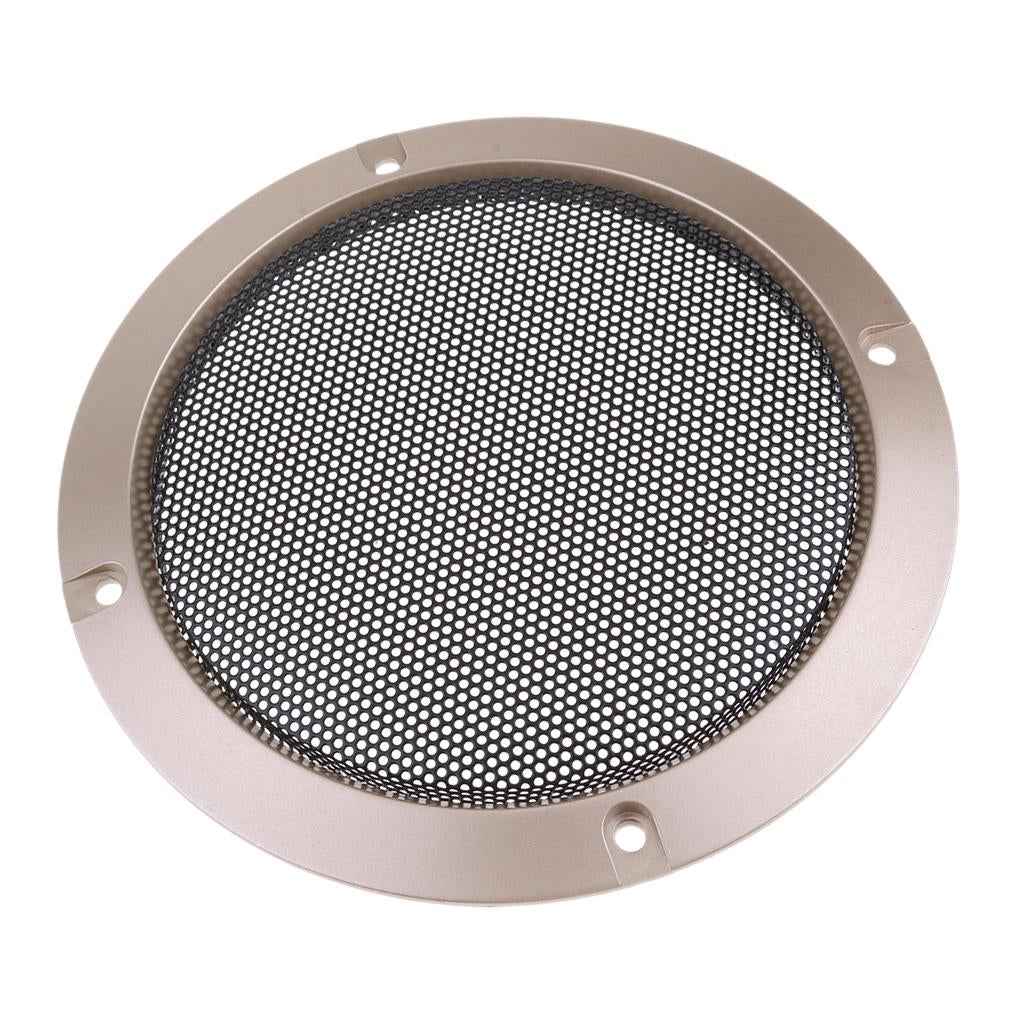 5 Inch Speaker Grills Cover Case with 4 pcs Screws for Speaker Mounting Home Audio DIY -153mm Outer Diameter Gold