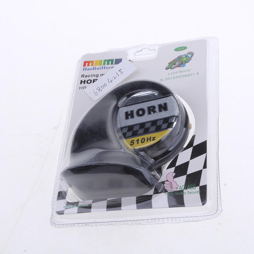 Car Motorcycle 130dB Loud Snail Air Horn Siren Waterproof 510hz 12V DC Black