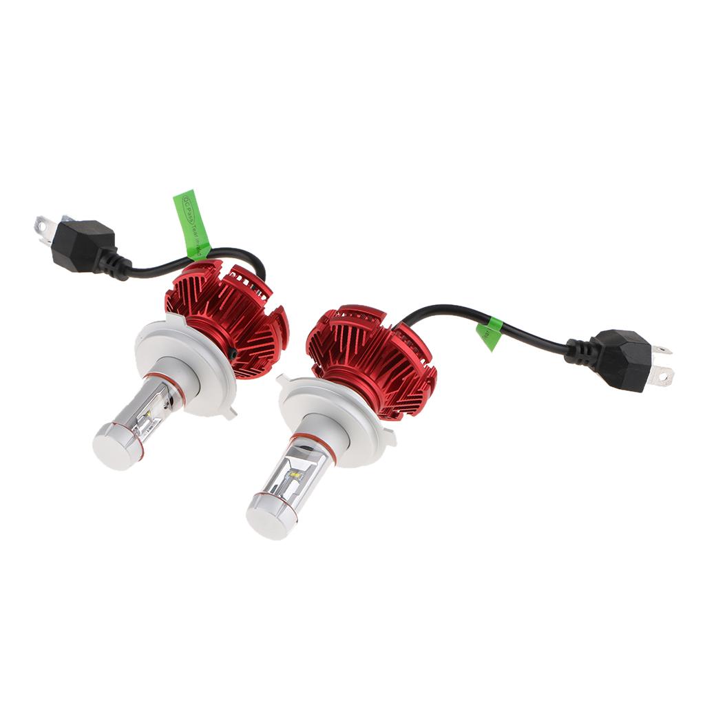 50W LED H4 6000LM Headlight Conversion Kit High Low Beam Bulb red
