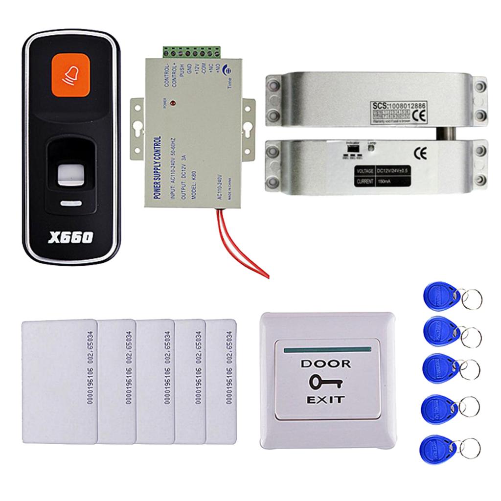 Fingerprint RFID ID Card Reader Door Access Control System Kit+10Key Card