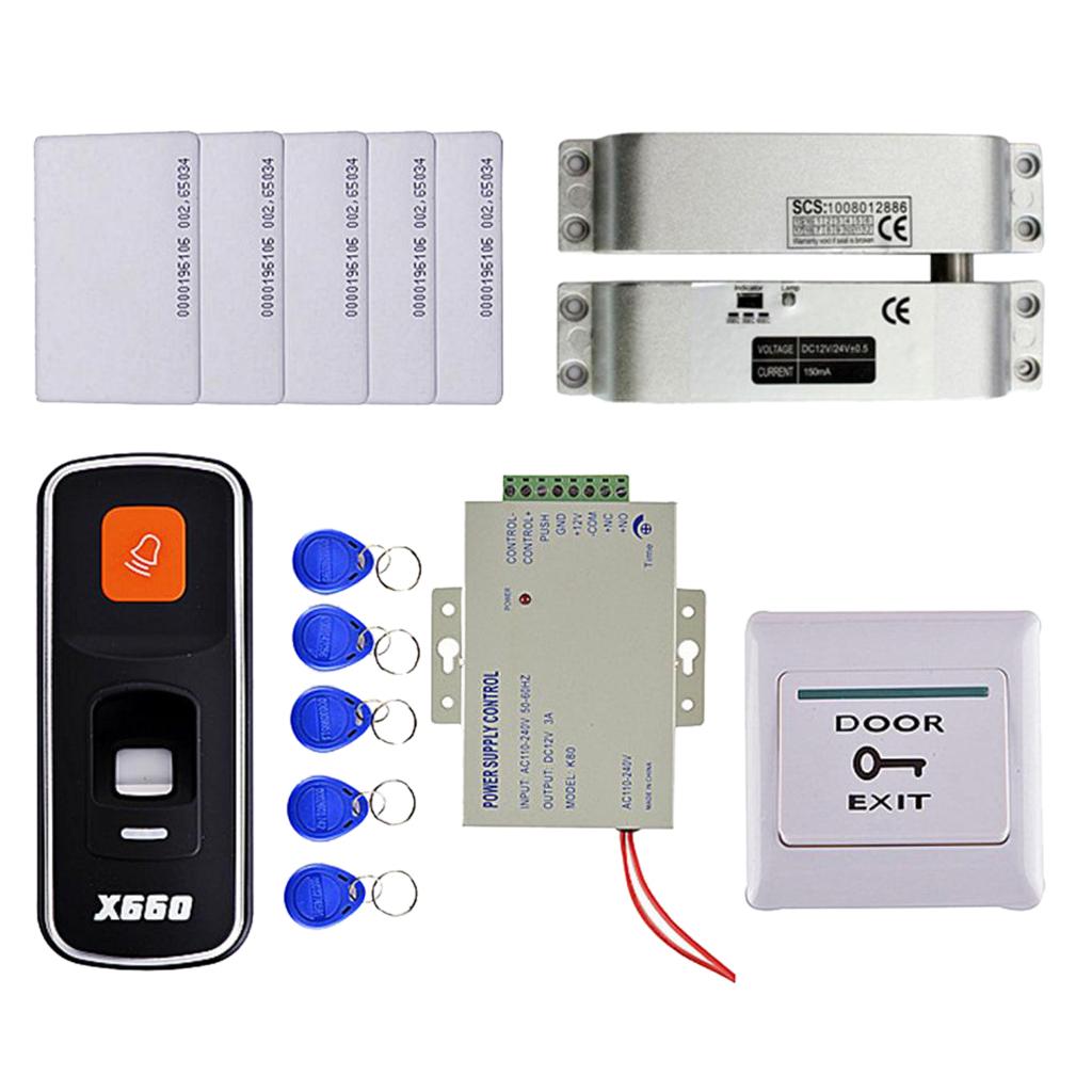 Fingerprint RFID ID Card Reader Door Access Control System Kit+10Key Card