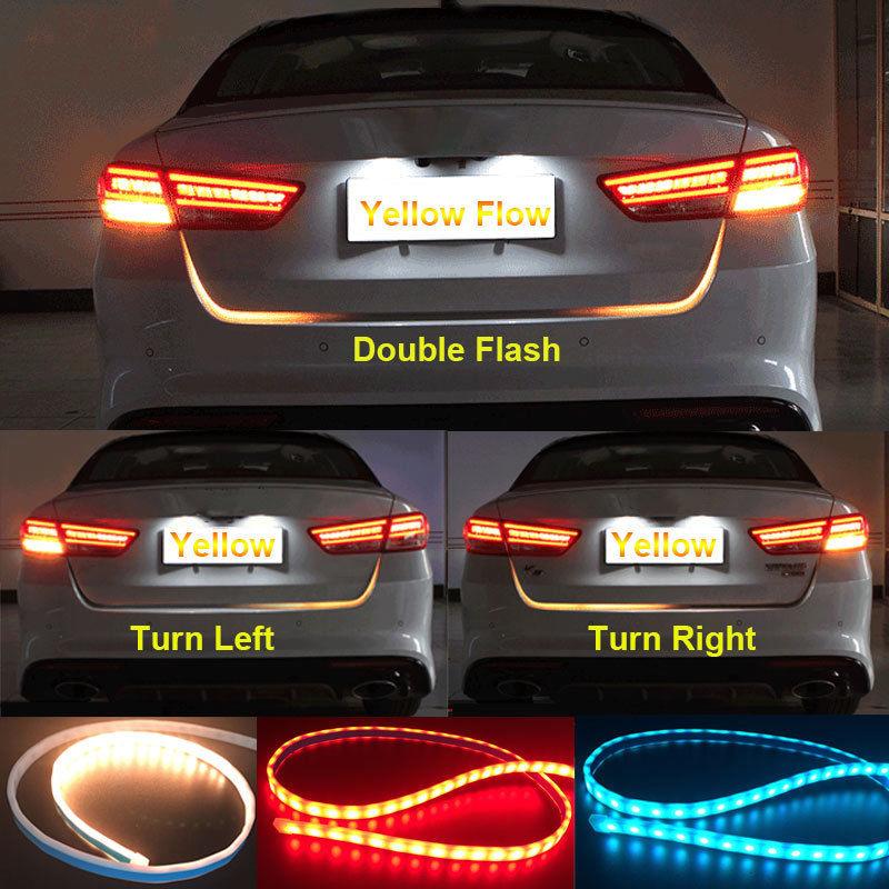 LED Car Trunk Lighting Neon Strip Car Flexible Decorative Light Lamp 47inch