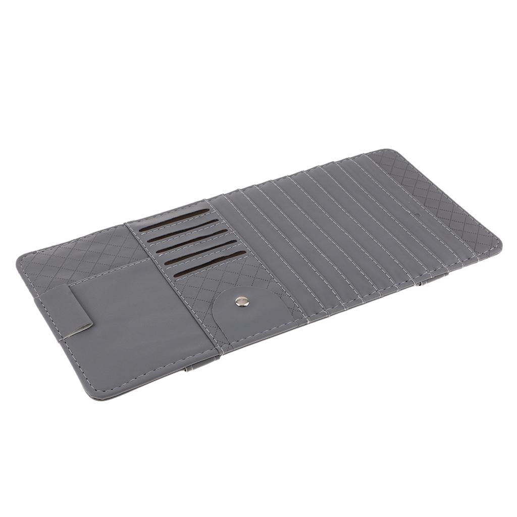 Car Sun Visor CD Clip Storage Pocket Visor Holder gray