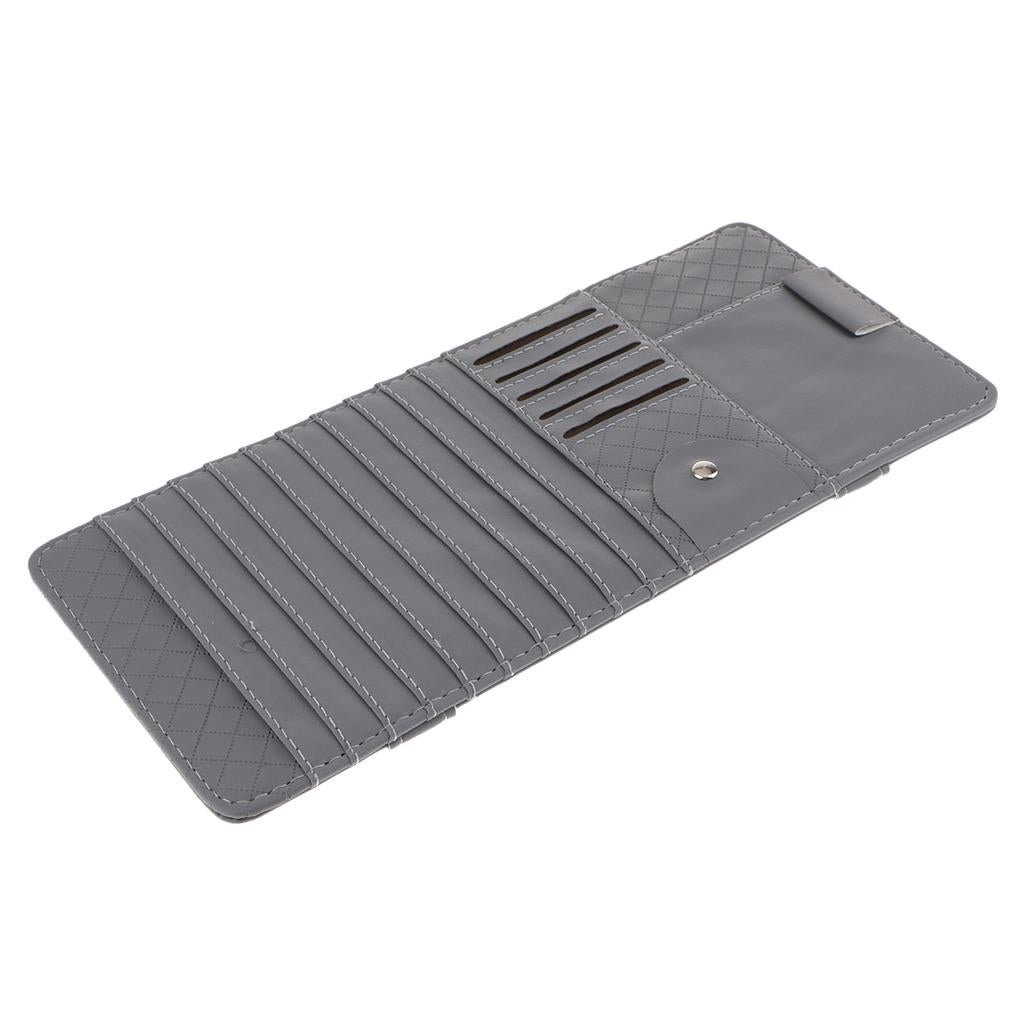 Car Sun Visor CD Clip Storage Pocket Visor Holder gray