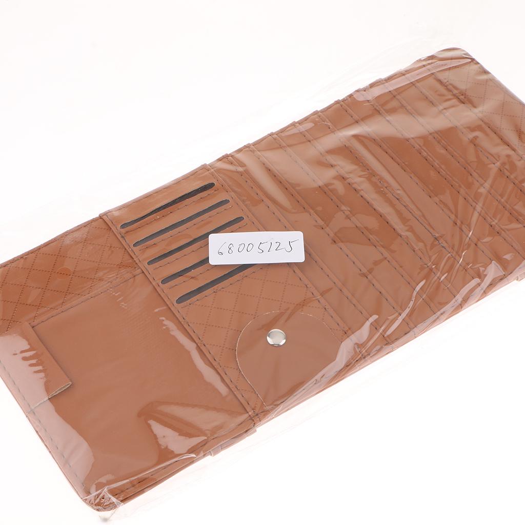 Car Sun Visor CD Clip Storage Pocket Visor Holder brown