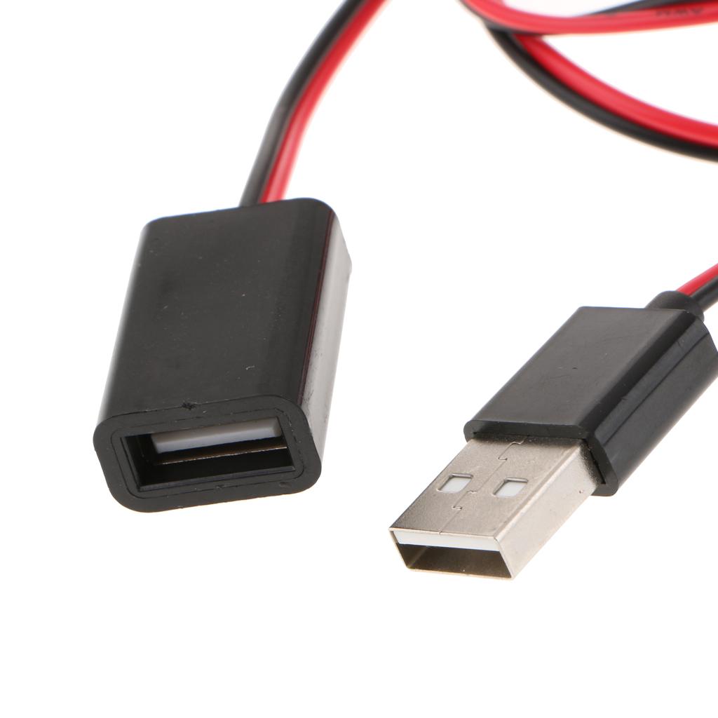 Alligator Clips to USB Male + Alligator Clips to USB Female Test Lead 