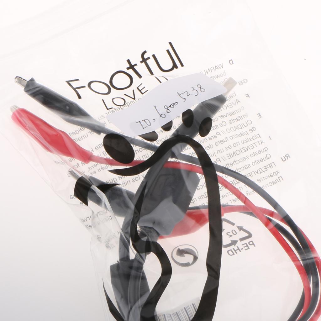 Alligator Clips to USB Male + Alligator Clips to USB Female Test Wire