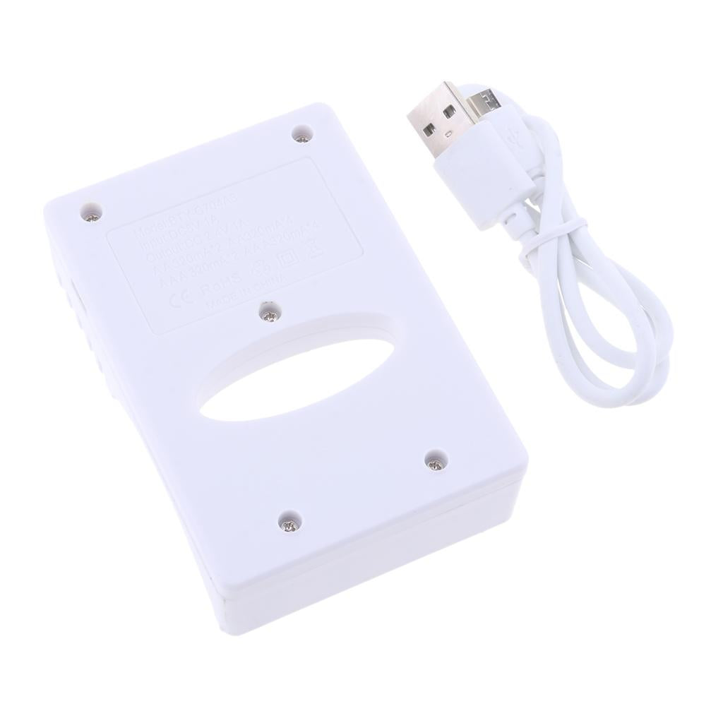 4 Slots LED Battery Charger for AA AAA Rechargeable NIMH NiCd Battery white