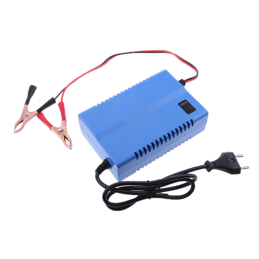 12V 3A Smart Pulse Battery Charger Alligator Clips for Motorcycle EU Plug