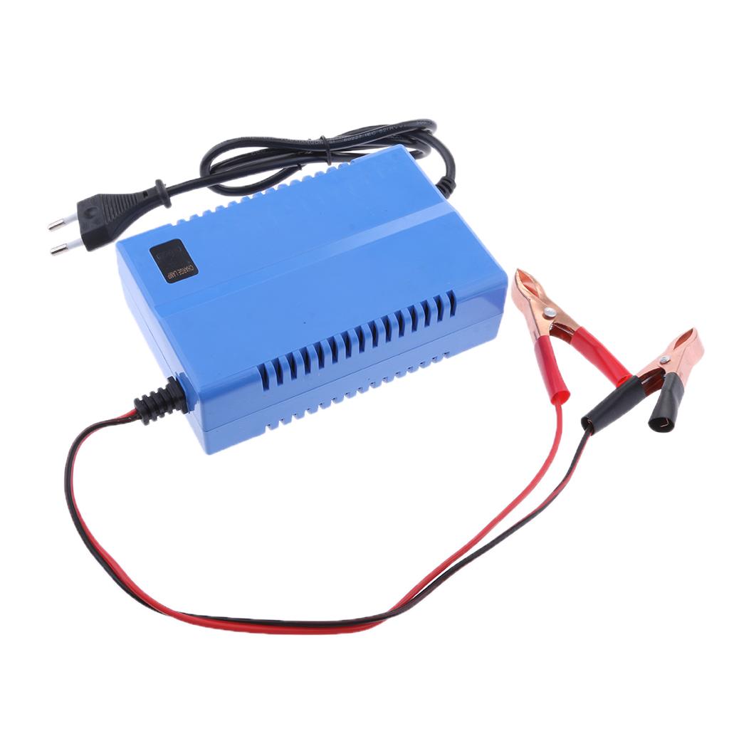 12V 3A Smart Pulse Battery Charger Alligator Clips for Motorcycle EU Plug