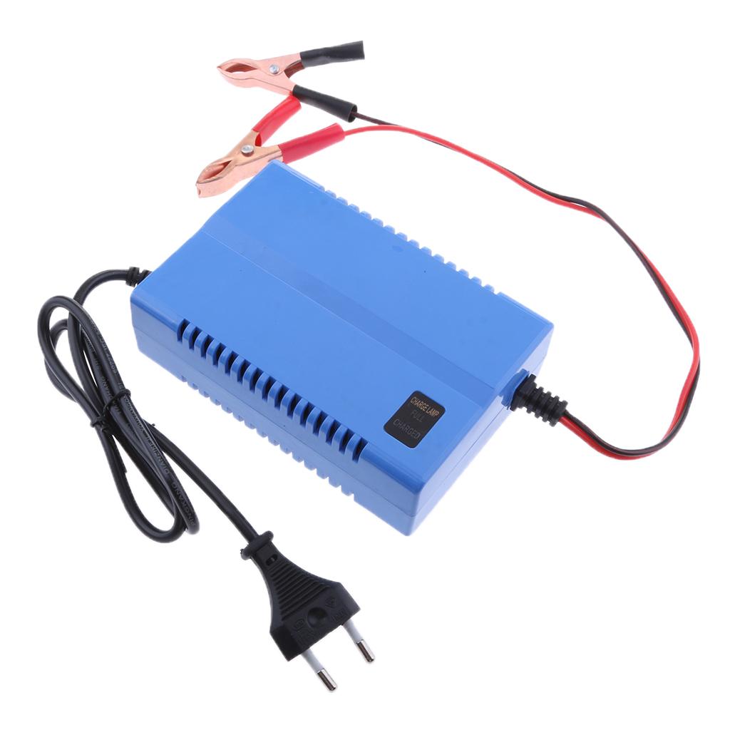 12V 3A Smart Pulse Battery Charger Alligator Clips for Motorcycle EU Plug