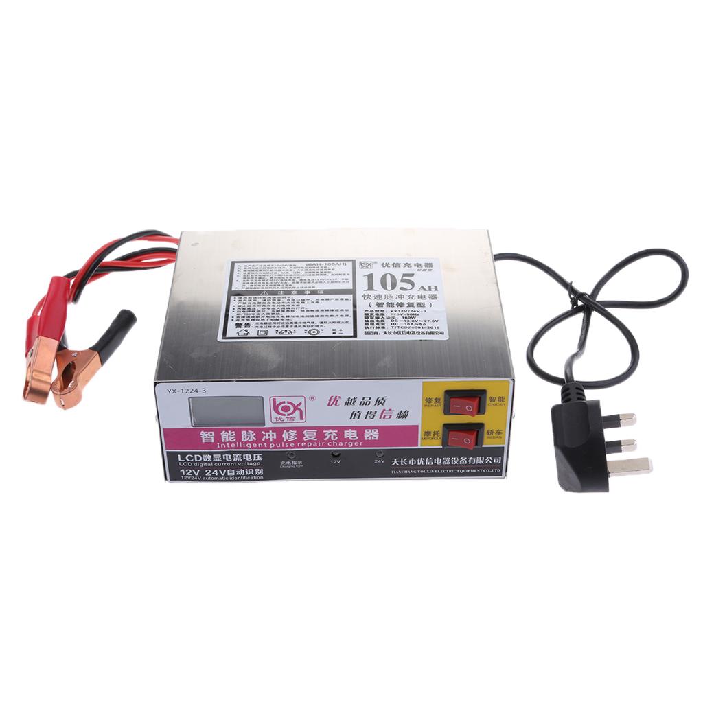 12V/24V Car Battery Smart Pulse Repair Charger LED for Motorcycle,Truck UK