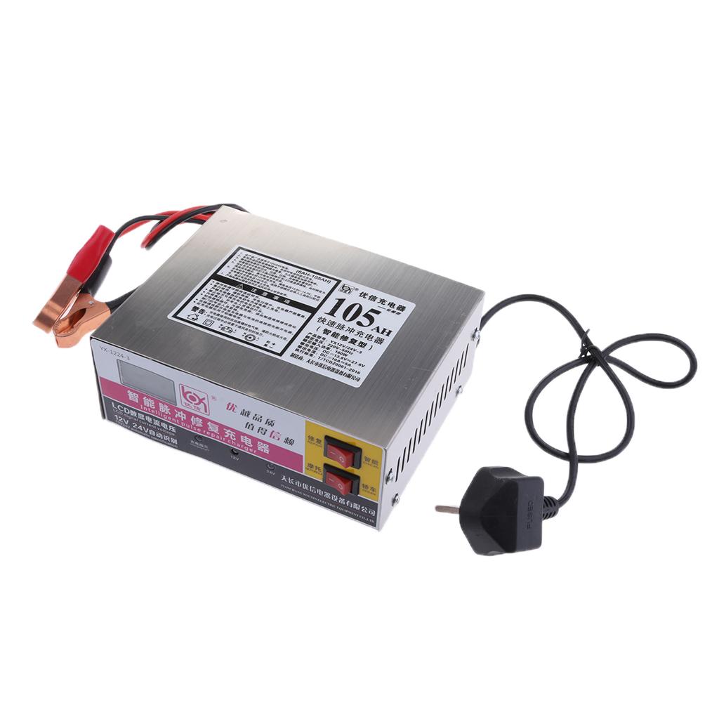 12V/24V Car Battery Smart Pulse Repair Charger LED for Motorcycle,Truck UK