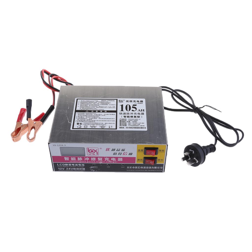 12V/24V Car Battery Smart Pulse Repair Charger LED for Motorcycle,Truck AU