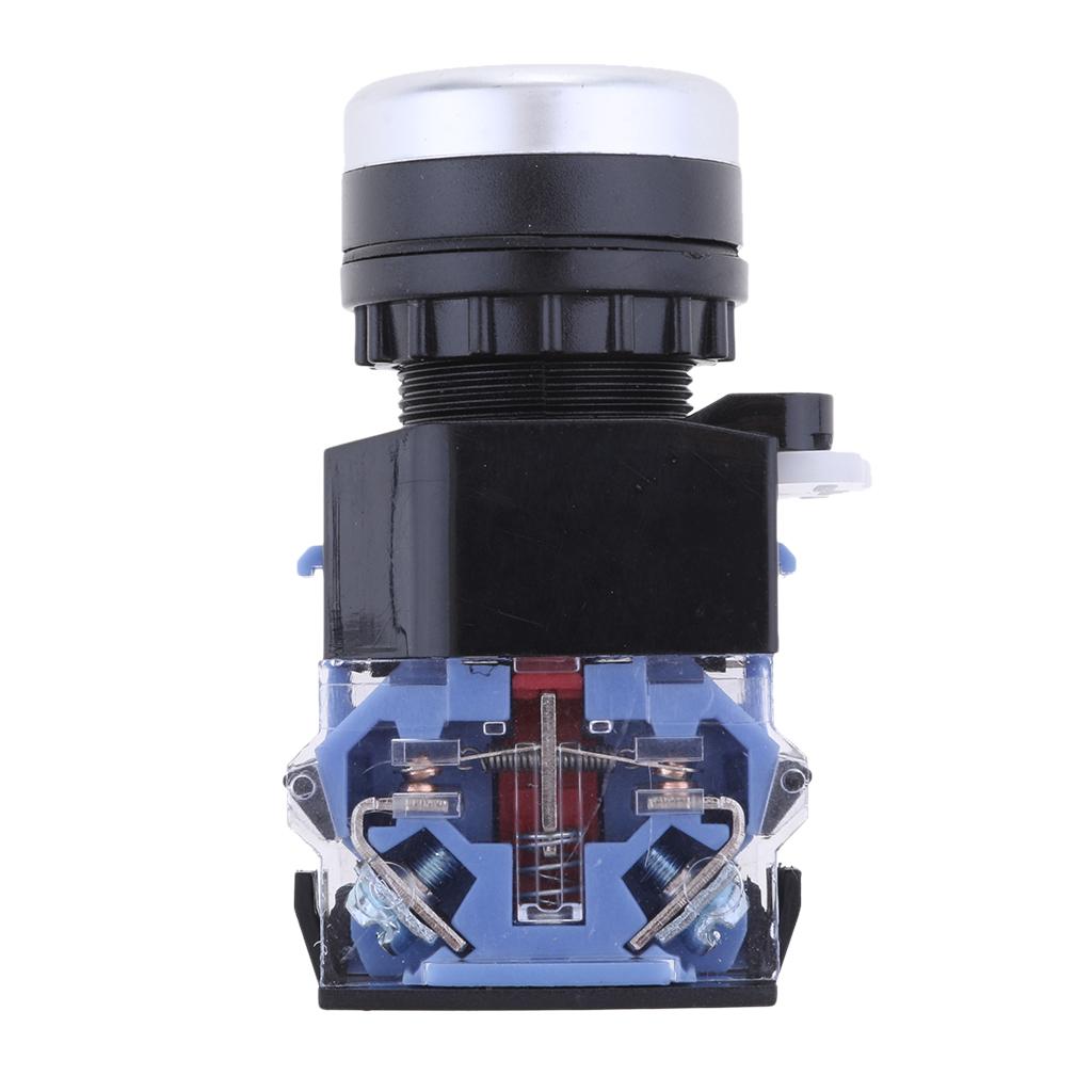 LA38-11 Ui 660V 10A Button Momentary Push Button Switch 1NO 1NC DPST  green