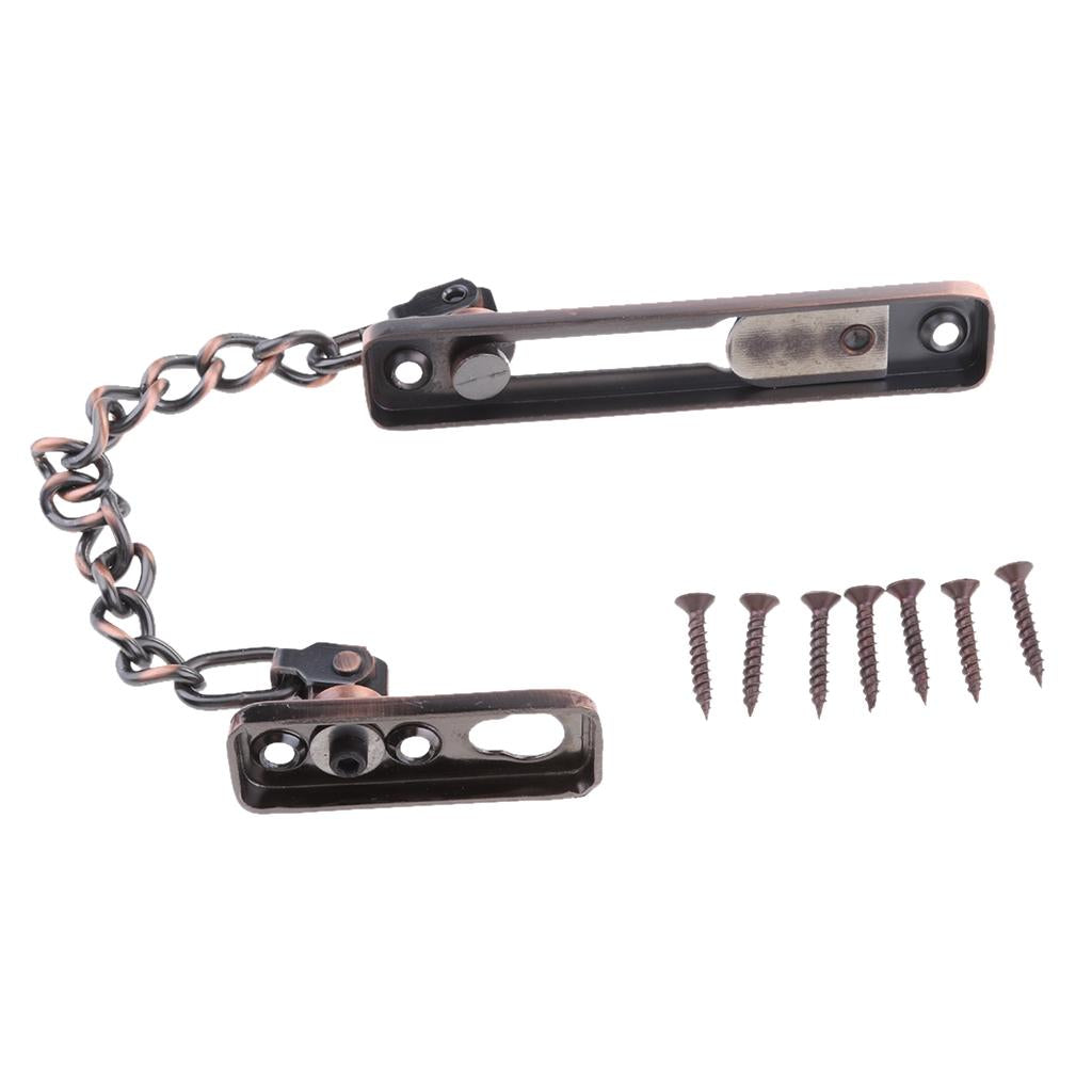 Stainless Steel Door Chain Guard Lock Bolt Swing Bar Home Security Bronze