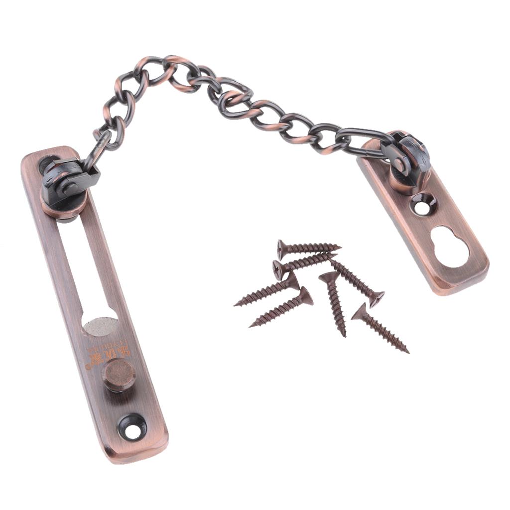 Stainless Steel Door Chain Guard Lock Bolt Swing Bar Home Security Bronze